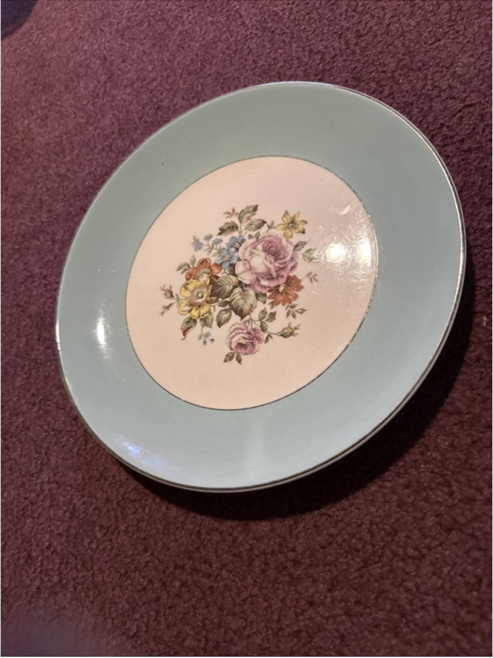 Vintage Blue Danube Floral Dinner Plate Cunningham & Pickett